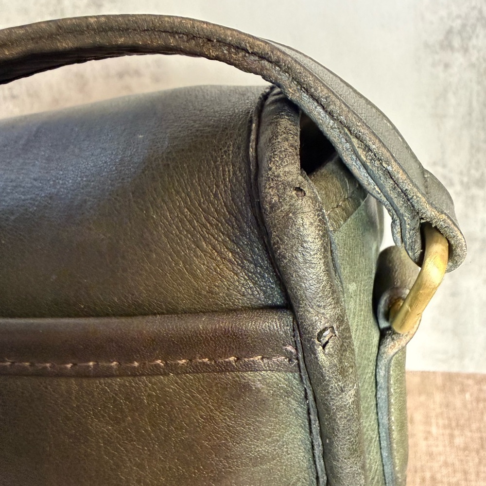 Vintage Coach Compartment Bag — Style 9850 (1990), Forest Green - Picture 13 of 15